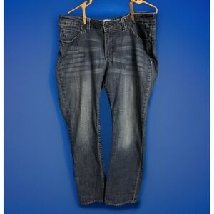 Women's Lee Platinum Label straight leg Bling Pkt Sz 16 Medium‎ Wash denim jeans